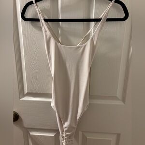 Tiger Mist White Scoop Neck Bodysuit